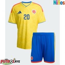 Camiseta Colombia Juan Fernando Quintero #20 Primera Equipación para niños Mundial 2026 manga corta (+ pantalones cortos)